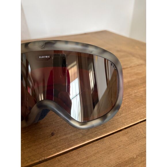 Electric Ski Goggles with Gray Camouflage Frame and Brown Mirrored Lens